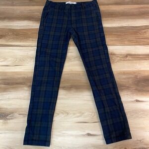 TOPMAN Pants Mens 30x30 Stretch Skinny Tartan Blackwatch Plaid